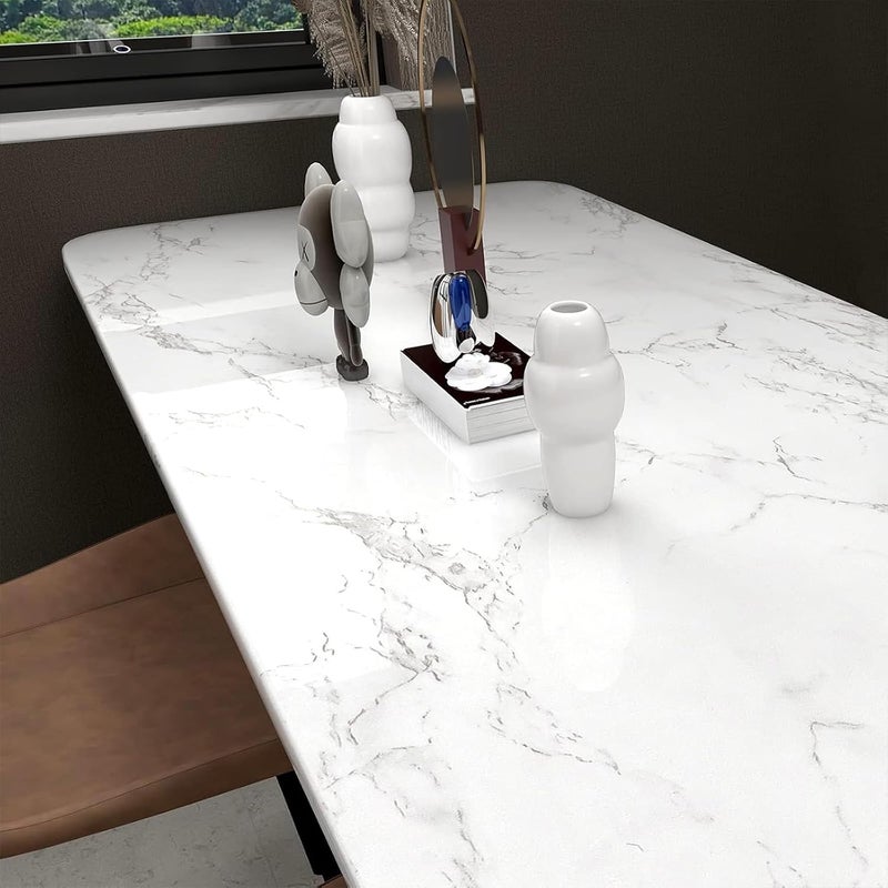 practicalWs Marble Paper Granite Gray/White Roll for Kitchen Countertop and Cabinet Renovation (17.71" x 393.7") - Image 2