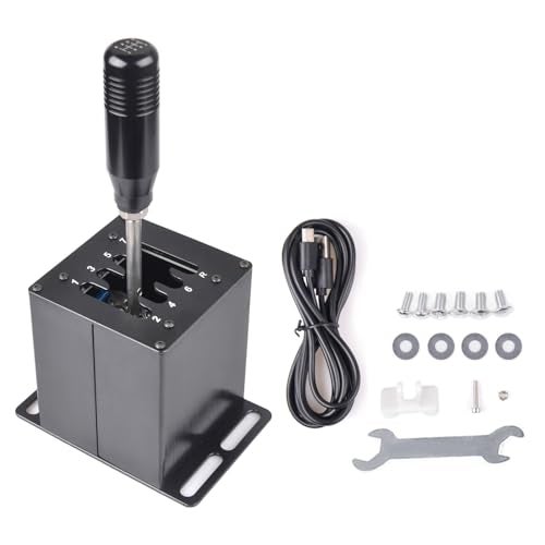 CNRAQR PC USB Simulator Shifter 7+R H Gear Shifter for LO GITECH G29/G27/G25/G920, T300RS/GT, Compatible with Gearshift PC Windows Steering Wheel for ATS ETS Dust WRC Sim Racing Game - Image 1