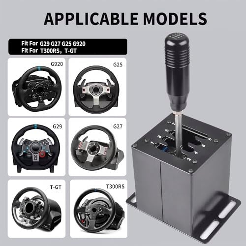 CNRAQR PC USB Simulator Shifter 7+R H Gear Shifter for LO GITECH G29/G27/G25/G920, T300RS/GT, Compatible with Gearshift PC Windows Steering Wheel for ATS ETS Dust WRC Sim Racing Game - Image 3