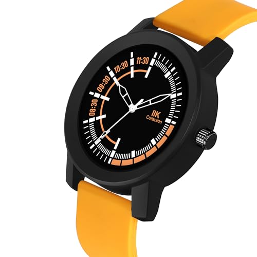 IIK COLLECTION Watches For Men Round Numerical Dial Watch With Silicon Strap Long Battery Life Stainless Steel Bracelet Black Chain With Adjustable Silicon Strap Watches For Boys. - Analogue - Image 4