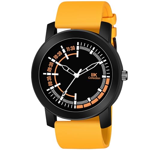 IIK COLLECTION Watches For Men Round Numerical Dial Watch With Silicon Strap Long Battery Life Stainless Steel Bracelet Black Chain With Adjustable Silicon Strap Watches For Boys. - Analogue - Image 1