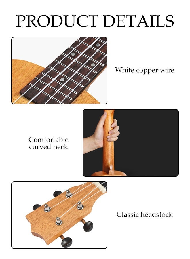 DUNISO 23 Inch Ukulele,with a Bag, String Pick, Nylon Cord,and Straps,for Adult Beginner,Students, Children - Image 4