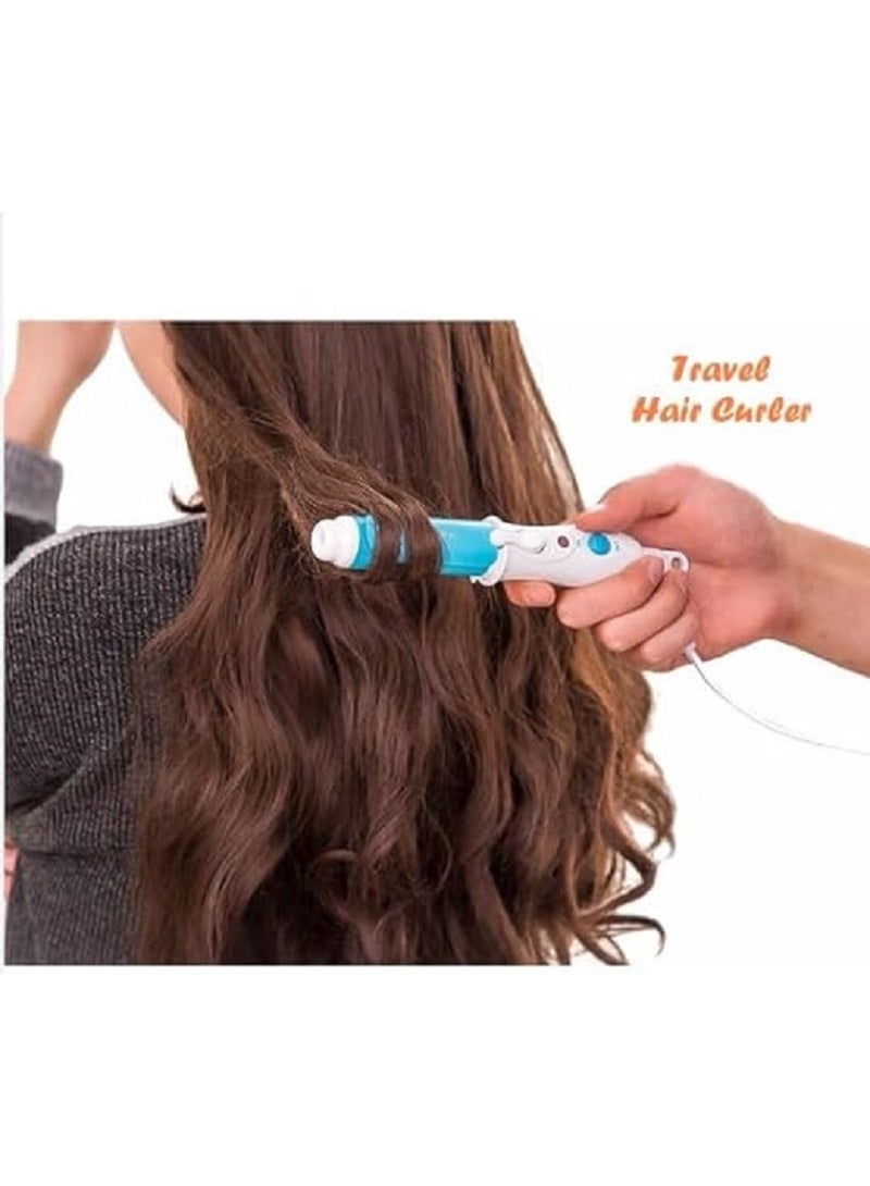 مكواة تجعيد وفرد شعر محمولة من السيراميك – تصميم صغير للسفر مع تسخين فوري ولمسة نهائية براقة للشعر -– تمويج وفرد احترافي بسهولة ( متعدد الالوان ) (لبني) - Image 4