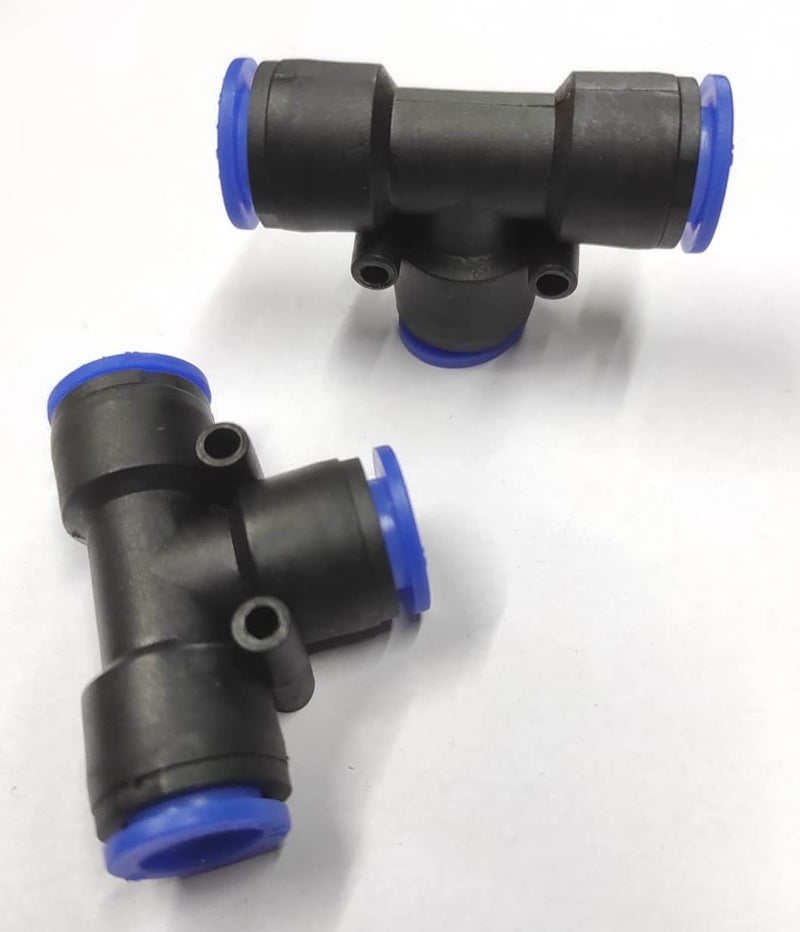 DLEIN 12mm X12mm X12mm One Touch Push In Tee Shape 3 Way Connector Quick Fittings Pneumatic Straight Push Connector in Pneumatic Quick Fittings Size12mm X12mmX12mm T(Pack of 2) - Image 5