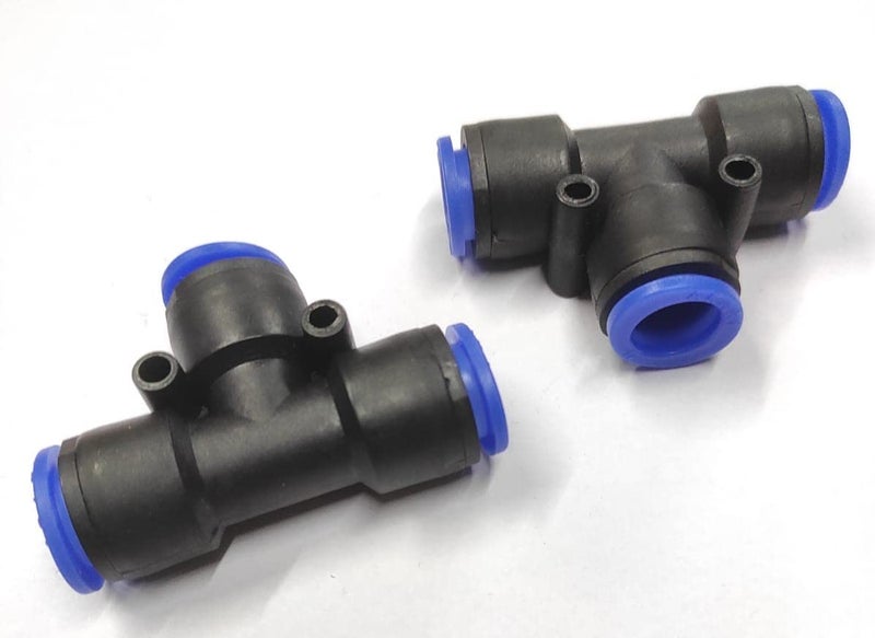 DLEIN 12mm X12mm X12mm One Touch Push In Tee Shape 3 Way Connector Quick Fittings Pneumatic Straight Push Connector in Pneumatic Quick Fittings Size12mm X12mmX12mm T(Pack of 2) - Image 3