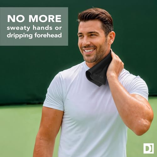 DRYKI Sweat Absorbing Handkerchiefs - The Original Pocket-Sized Sweat Towels - Quick-Dry Microfiber Sweat Rags for Face, Hands, & Body - Men & Women - Gym, Sports, and Work (Black: Large Size, 3 Pack) - Image 2