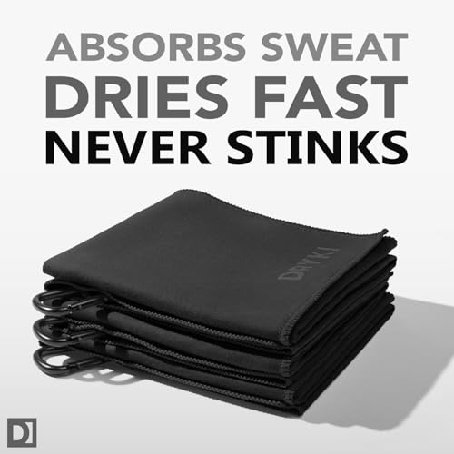 DRYKI Sweat Absorbing Handkerchiefs - The Original Pocket-Sized Sweat Towels - Quick-Dry Microfiber Sweat Rags for Face, Hands, & Body - Men & Women - Gym, Sports, and Work (Black: Large Size, 3 Pack) - Image 3