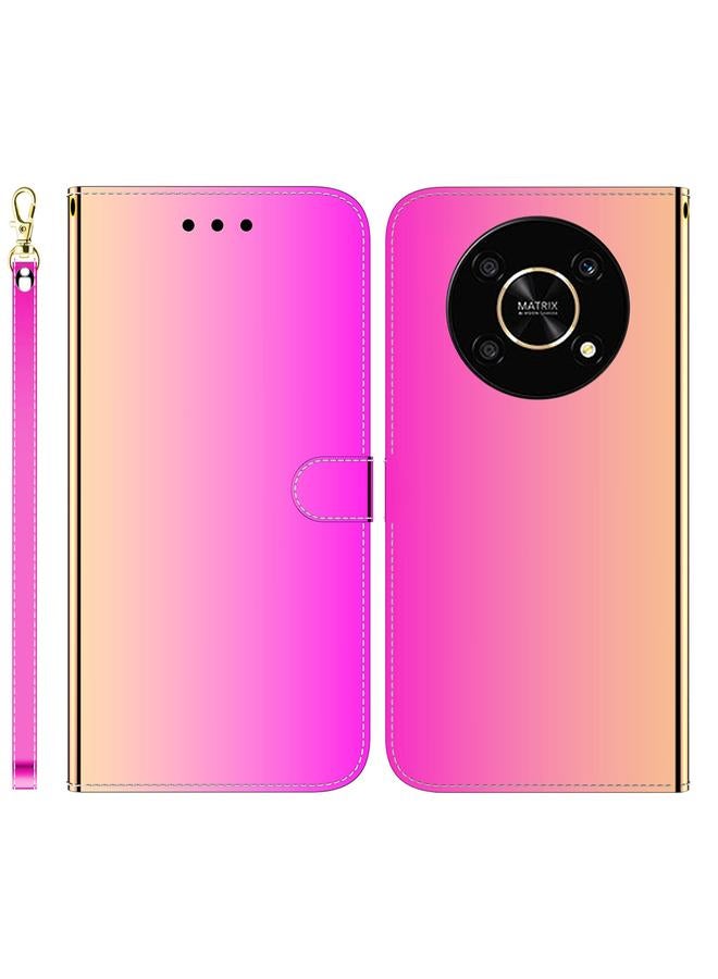 اس-توب جراب هاتف Honor X9 / X9 5G مصنوع من الجلد الصناعي بسطح مرآة مقلد - Image 1