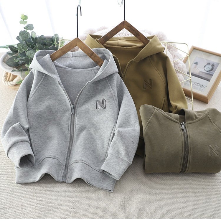 Boys' Fleece-Lined Jacket Children's Clothing 2025 Winter New Thickened Lamb Wool Warm Cotton Coat for Older Children - Image 3