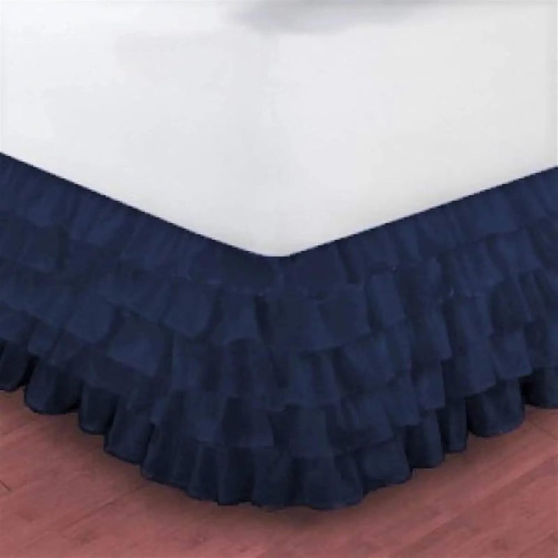 Five Layer Lotus Leaf Lace Multi-Layer Bed Skirt Platform Cloth Pleated Elastic Bedspread Protection Cover(Red Wine,Q(153x203x38cm)) - Image 5