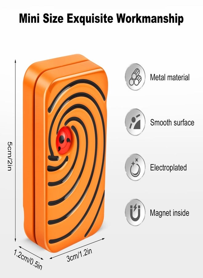 Bihevn Magnetic Fingertip Slider -Infinite Magnetic Slider, EDC Fingertip Toy, Metal Portable Stress Relief Tool for Adults Gifts for Boyfriends, Husbands, and Fathers（Orange Color） - Image 2