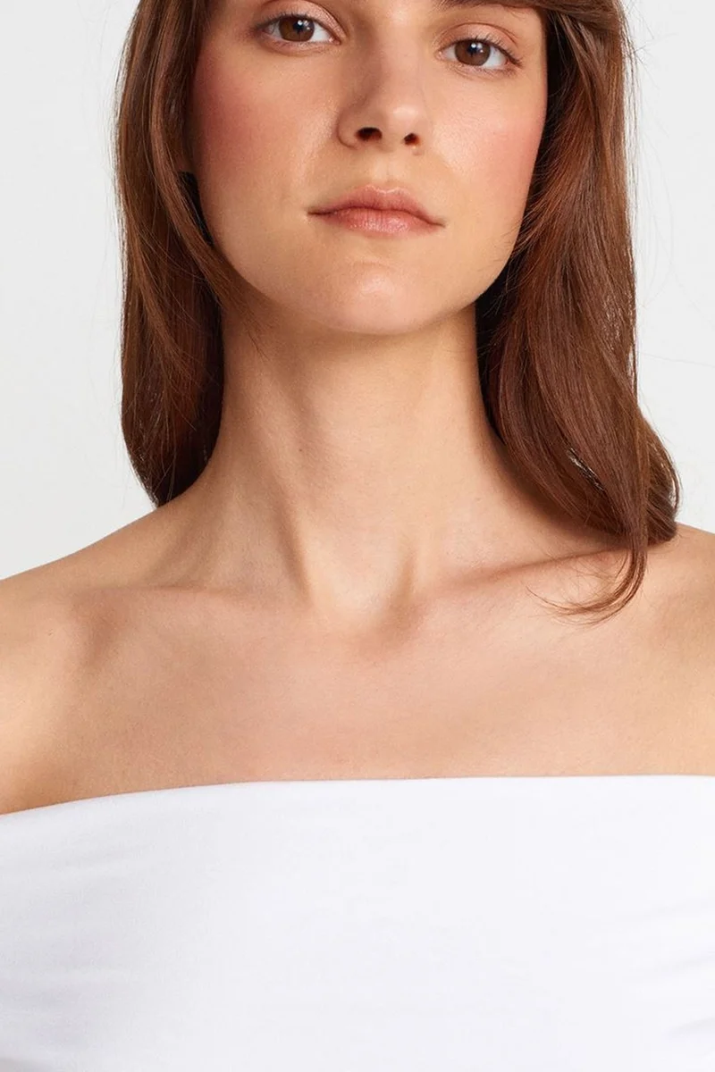 Dilvin White DILVIN Women’s Off-shoulder Slim-fit Jersey Blouse for Women | Best Price UAE