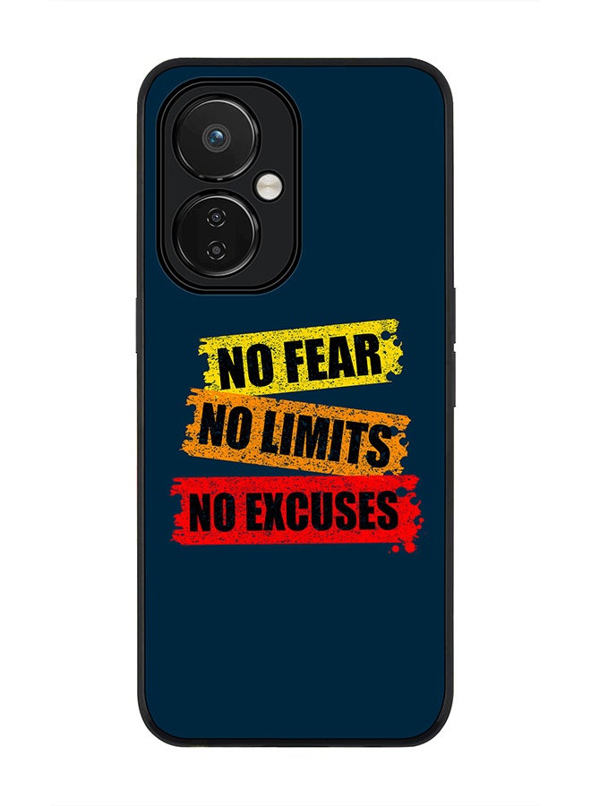 Stylizedd Rugged Black edge case for Nord CE 3 Lite Slim fit Soft Case Flexible Rubber Edges Anti Drop TPU Gel Thin Cover - No Fear Limits Excuses - Image 1