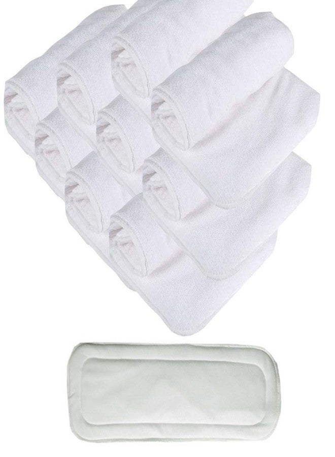 Crawl'in Unisex Baby Diaper Insert Pad - 4 Layer Mircofiber Reusable And Washable Cloth Diaper Liner Pad for Small Toddler and Newborn Babies, Age 0-24 Months, White (Pack of 9) - Image 1