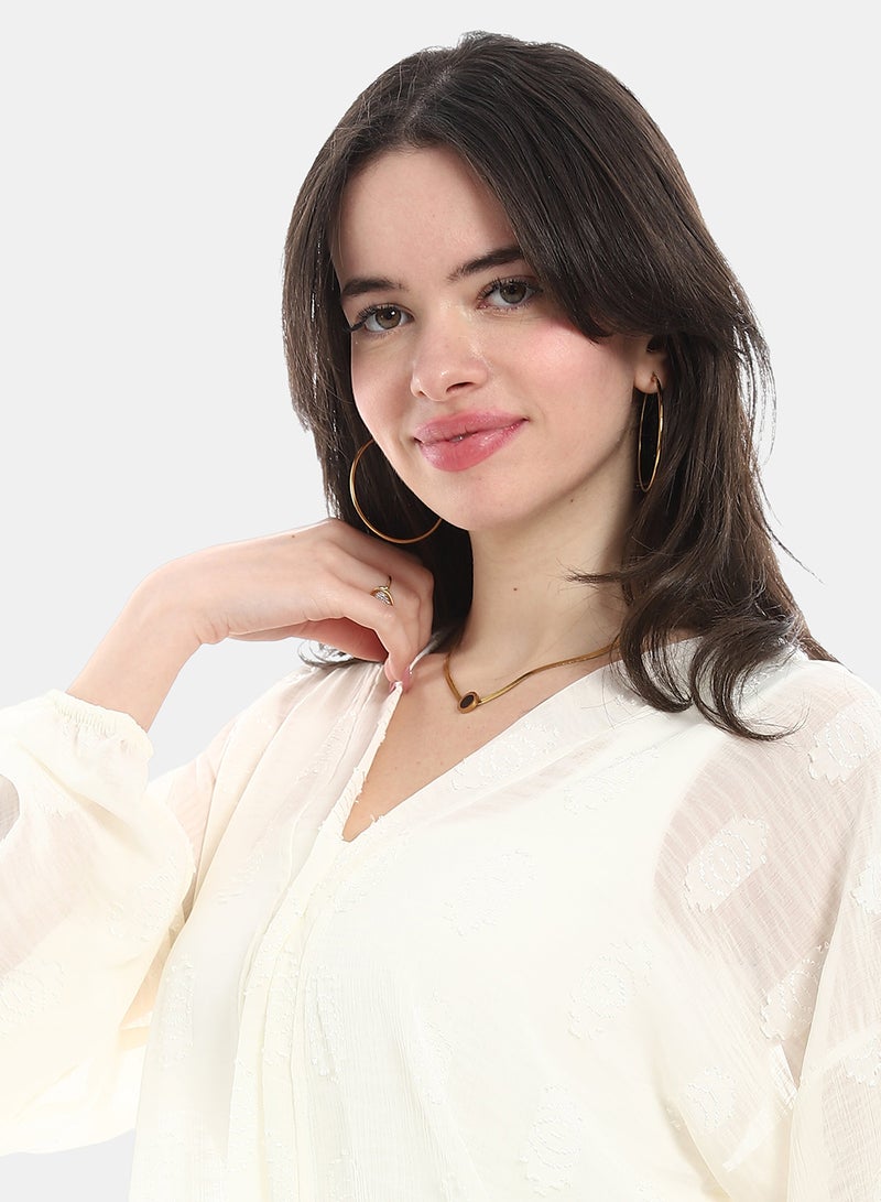 Andora Open Front Cardigan For Summer - Off White - Image 4