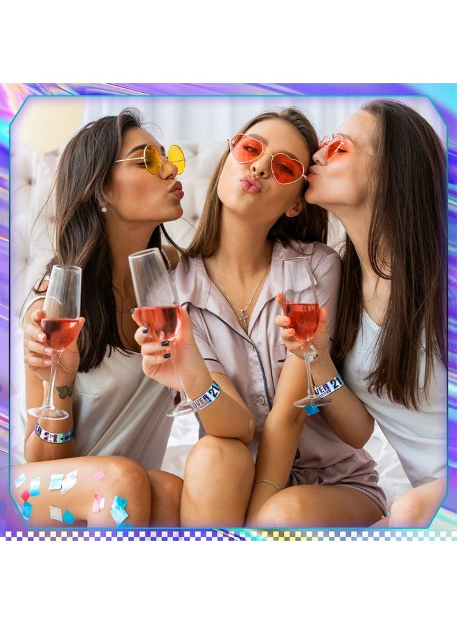 Ferraycle 500 Pcs Over 21 Plastic Wristbands Party Wristbands For Events Wristbands Plastic Bracelets Wristbands Waterproof Wrist Bands Arm Bands For Events Concerts (Silver) - Image 5