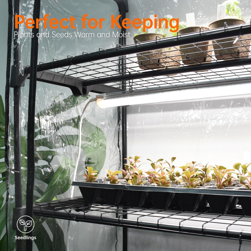 Bstrip Indoor Greenhouse with Grow Light, Mini Green House with 4 Pack 20W Full Spectrum Plant Lights with Timer, Plant Shelf with Tent for Indoor Plant, Seed Starting, Seed Tray, 27.2"x19.9"x61.8" - Image 3