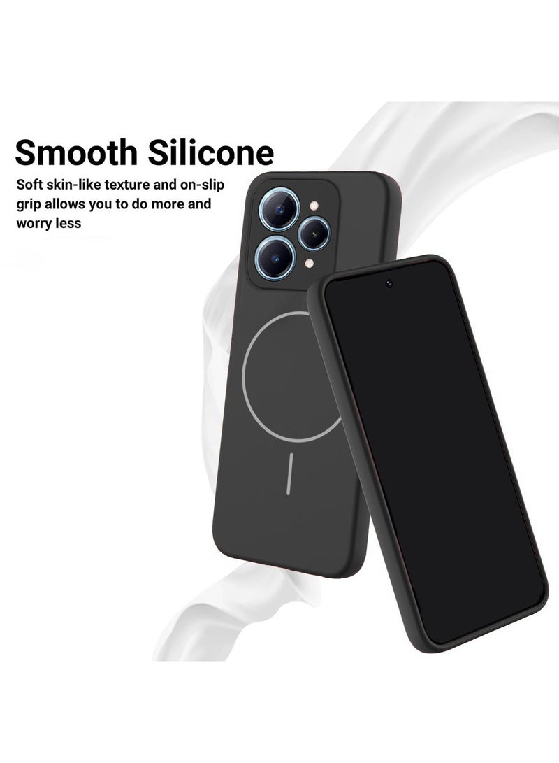 Wtech Realme 15 5G 2025 / Realme 15 Pro 5G 2025 Premium Liquid Silicone Compatible With Thin Magsafe Ring Case Cover (MCMPMN) - Black - Image 4