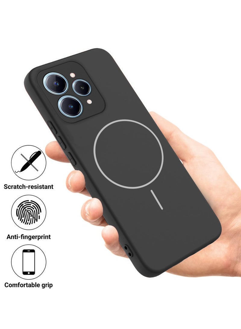 Wtech Realme 15 5G 2025 / Realme 15 Pro 5G 2025 Premium Liquid Silicone Compatible With Thin Magsafe Ring Case Cover (MCMPMN) - Black - Image 2