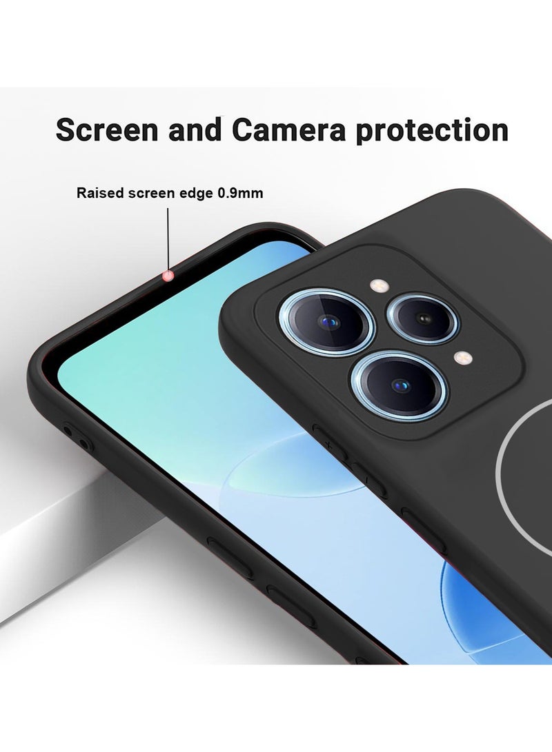 Wtech Realme 15 5G 2025 / Realme 15 Pro 5G 2025 Premium Liquid Silicone Compatible With Thin Magsafe Ring Case Cover (MCMPMN) - Black - Image 3