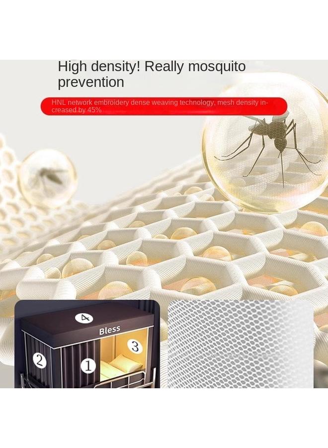 Bluejw Strong Shading College Students' Dormitory Mosquito Net Bed Curtain Integrated 2024 Dormitory Single Upper And Lower Bent Bed Curtain Upper Bent - Image 5