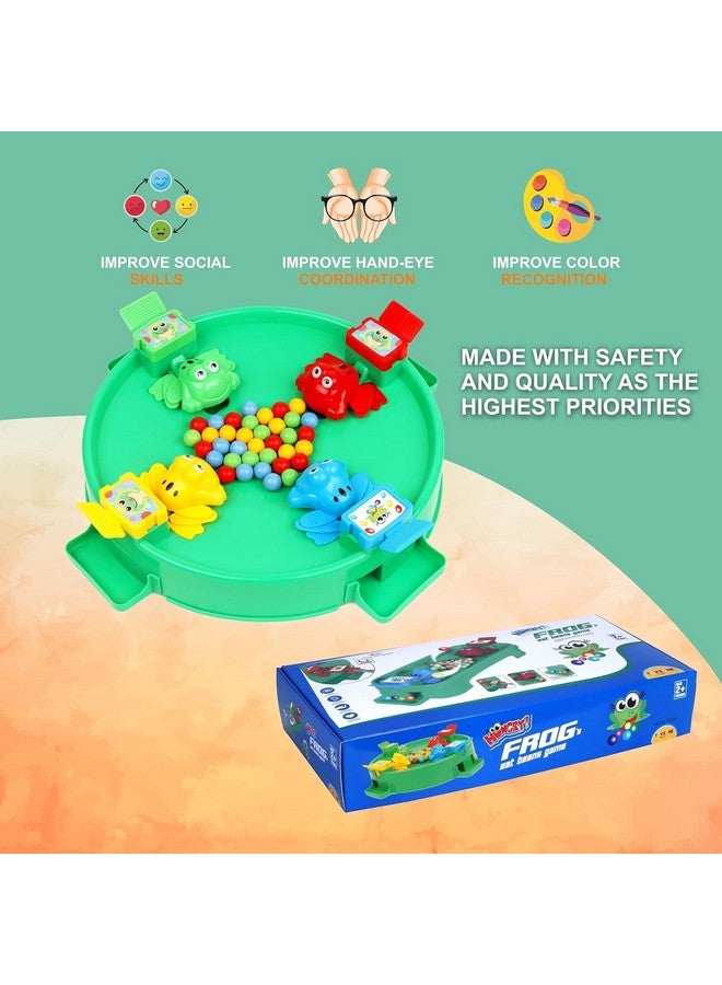 TEC TAVAKKAL Hungry Frog Indoor Game for Kids| Eating Beans Feeding Family Board Game|Frog Toys for Kids Activity with 34 Beads |4 Player Fun Interactive Frog Eat Beans Game Multicolor - Image 5