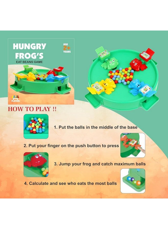 TEC TAVAKKAL Hungry Frog Indoor Game for Kids| Eating Beans Feeding Family Board Game|Frog Toys for Kids Activity with 34 Beads |4 Player Fun Interactive Frog Eat Beans Game Multicolor - Image 4