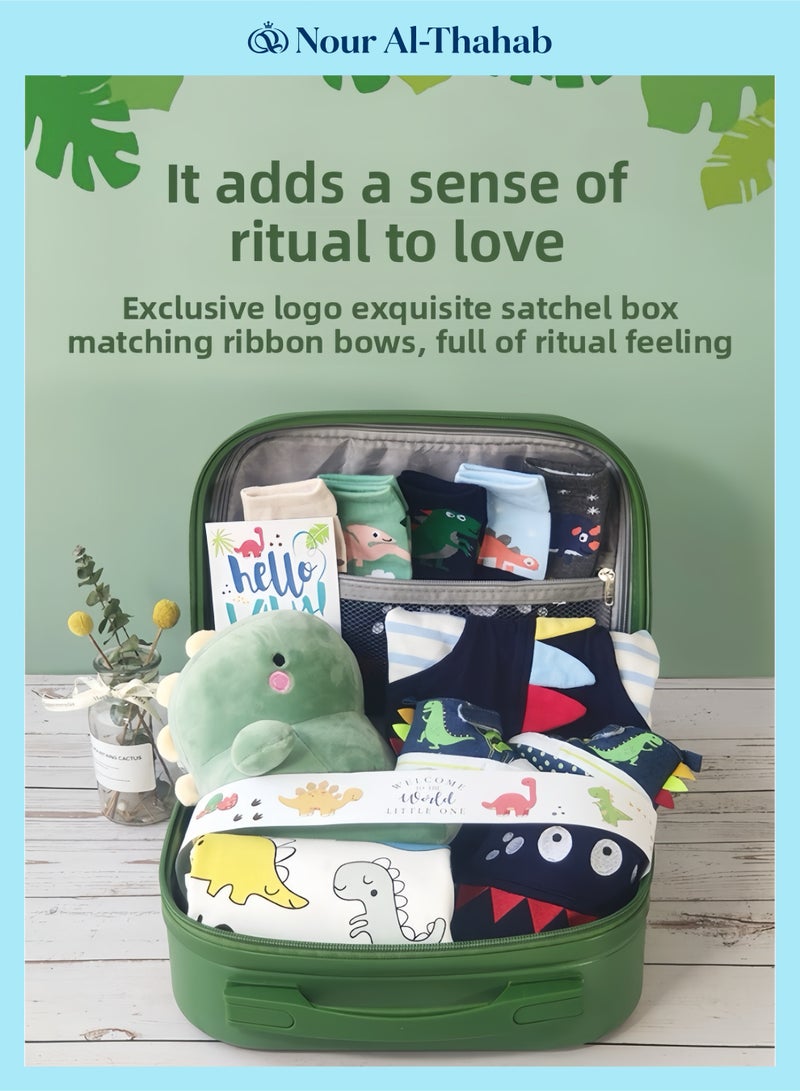 Nour Al-Thahab 12 PCS Newborn Baby Gift Set, Newborn Layette Gifts Set Baby Boys, Cotton Baby Clothes Accessories suitcase Set (Exclusive Brand Gift Bag for Nour Al-Thahab) - Image 3