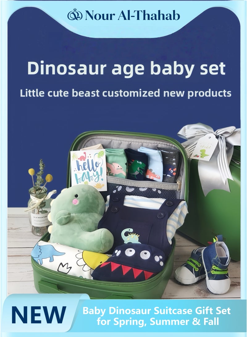 Nour Al-Thahab 12 PCS Newborn Baby Gift Set, Newborn Layette Gifts Set Baby Boys, Cotton Baby Clothes Accessories suitcase Set (Exclusive Brand Gift Bag for Nour Al-Thahab) - Image 1