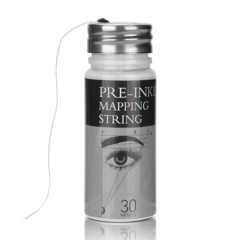 ATOMUS Eyebrow Mapping String 1 Bottle Preinked 30m98ft Microblading String for Brow Marking Measuring String for Eyebrow Makeup White