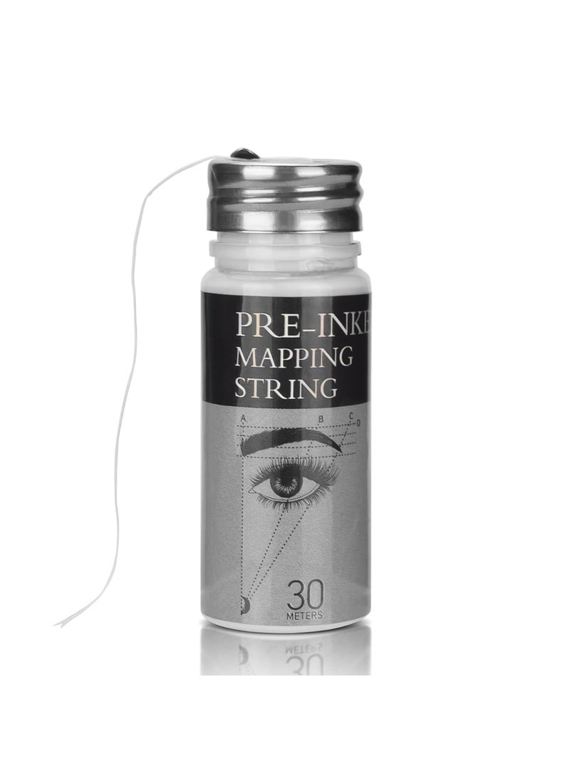 ATOMUS - ATOMUS Eyebrow Mapping String 1 Bottle Preinked 30m98ft Microblading String for Brow Marking Measuring String for Eyebrow Makeup White - Image 1
