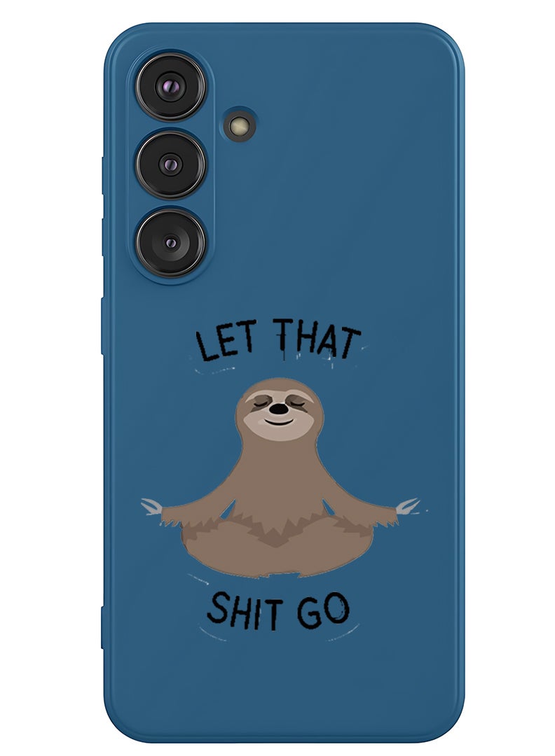 Theodor Protective Slim Fit Case Liquid Silicone Cover with Full Body Protection Anti-Scratch Shockproof Case For Samsung Galaxy S25 (Blue) - Let that go BLack - Image 1