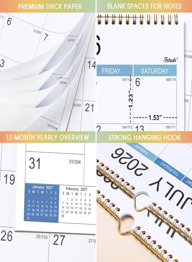 Feteulo 2026-2027 Wall Calendar - Jul 2026 - Dec 2027, 18 Monthly Hanging Calendar 2026-2027 Planner, 15" x 11.5", Spiral Binding, Yearly Overview, Holidays, Large Blocks, Perfect Organizer for Home & Office - Image 4