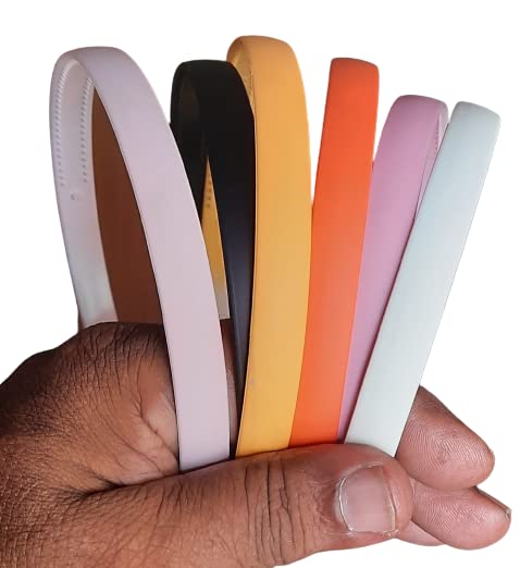 Starlinks Fancy Plastic Elastic Hair Bands Wavy Hair Comb Black Brown Headband Teeth Comb Shine Matte Hairband Hoop Hair Accessories For Girls - (Colour2)- one set of-6 Nos - Image 1