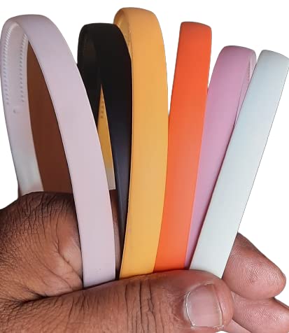 Starlinks Fancy Plastic Elastic Hair Bands Wavy Hair Comb Black Brown Headband Teeth Comb Shine Matte Hairband Hoop Hair Accessories For Girls - (Colour2)- one set of-6 Nos - Image 2
