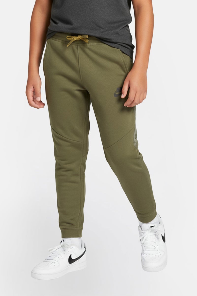 Nike Kids Boy Standard Fit Outdoor Sweatpants, Olive - Image 1