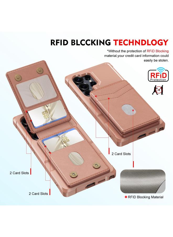 S-TOP Case For Samsung Galaxy S25 Ultra 5G 2-in-1 Magnetic Wallet MagSafe Leather Back Phone Case - Image 3