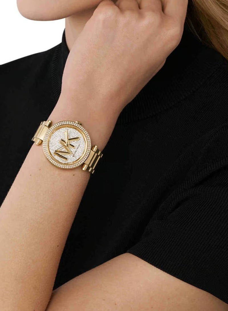 ام كي ساعة نسائية باركر 39 مم ذهبية MK7283 - Image 4