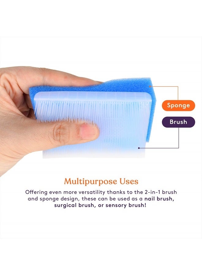 Special Supplies (6 Pack) Baby Bath Sponges Soft Foam Sensory Scrubber with Cradle Cap Bristle Brush - Body, Hair, and Scalp Cleaning - Gentle on Infant, Toddler Sensitive Skin - Great Sensory Feel - Image 4