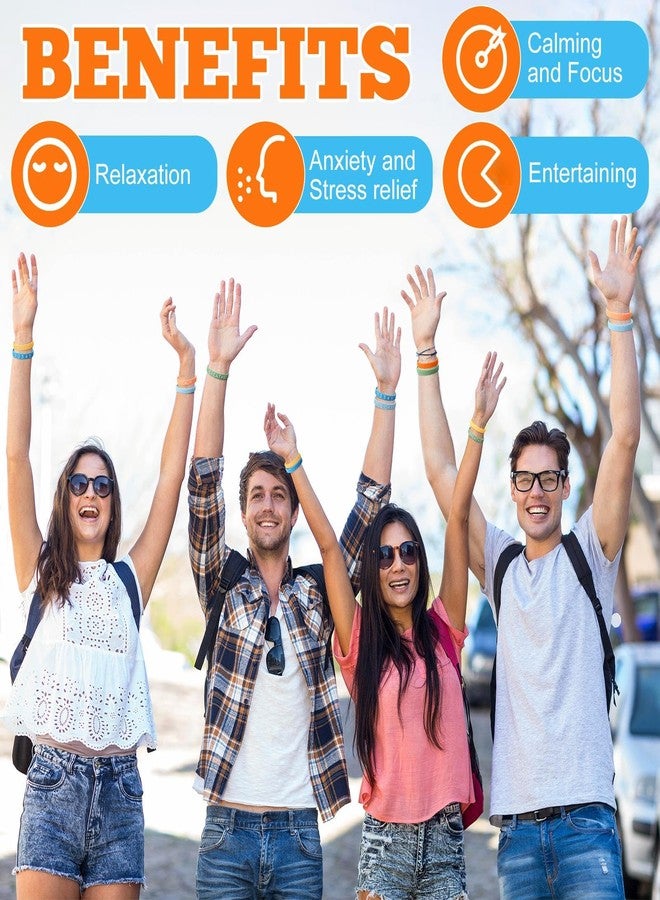 Colingmill Anxiety Sensory Silicone Bracelet, Autism Silicone Bracelet with Textured Wearable Push Sensory Stress Relief Press Wristband Calming Wristband Anxiety Relief Gifts for ADHD Autism (30 Pcs) - Image 5