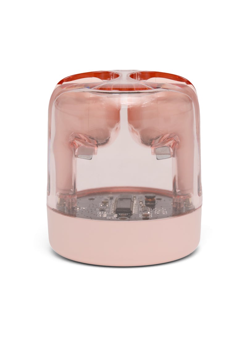 Generic - Transparent Bluetooth Headphones Mini True Wireless Sports Noise Cancelling Pink for IPhone Android - Image 1