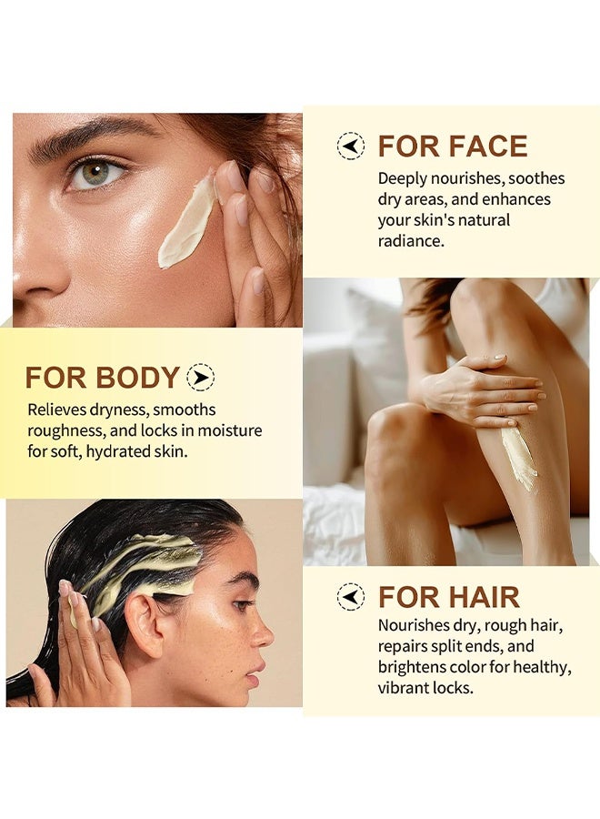 OceAura Raw & Unrefined Shea Butter Pure Natural Raw Unrefined Shea Butter For Face Body Hair Moisturizing Hydrating Nourishing Soothing Shea Butter To Make Lotion And Soap Body Butter For Dry And Cracked Skin, Hair Moisturizing - 120G - Image 3