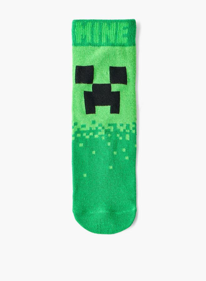 MINECRAFT Pack Of 5 -  Boys Ankle Socks With Print - Image 2