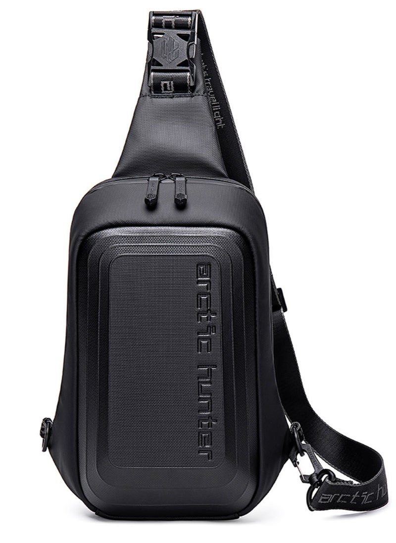 ARCTIC HUNTER Chest Sling Bag, Durable Business Travel Money Wallet Phone Bag fits Tablet for Men, Black  - Image 1
