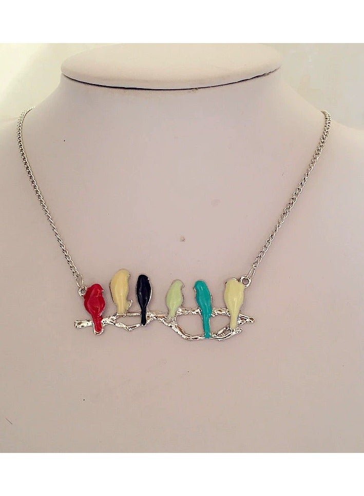 Goolsky Enamel Bird Tree Branch Pendant Necklace for Women – Long Sweater Chain, Enamel Bird & Branch Design Anti-Tarnish, Winter/Sweater Outfits Daily Wear - Image 4