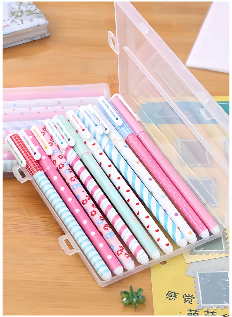 اعاره مجموعة أقلام حبر جاف كاواي رولر بول برأس رفيع من 10 أقلام ملونة للبنات - تصميم لطيف، قلم جل إبداعي ومنعش - Image 1