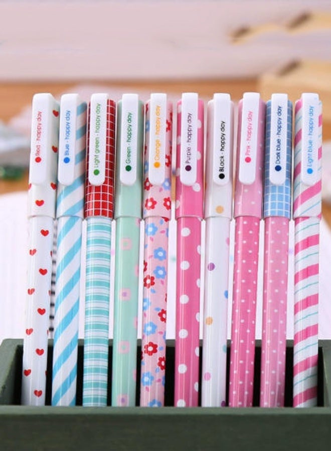 اعاره مجموعة أقلام حبر جاف كاواي رولر بول برأس رفيع من 10 أقلام ملونة للبنات - تصميم لطيف، قلم جل إبداعي ومنعش - Image 3