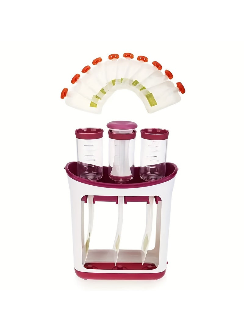 Fruit Puree Extruder Machine - Easy Manual Food Dispenser for Baby Complementary Food Production, Storage Bags Included - Compact Household Kitchen Helper  - Image 1