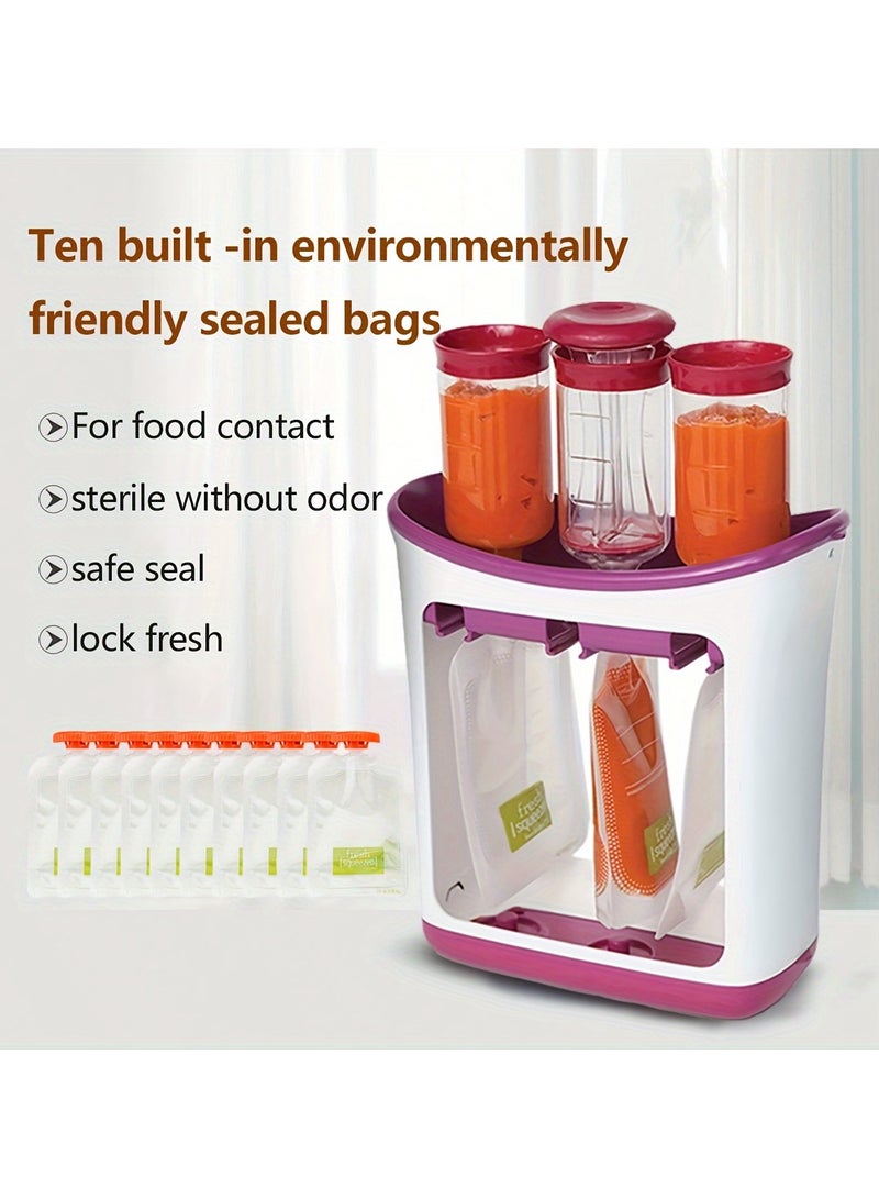 Fruit Puree Extruder Machine - Easy Manual Food Dispenser for Baby Complementary Food Production, Storage Bags Included - Compact Household Kitchen Helper  - Image 3