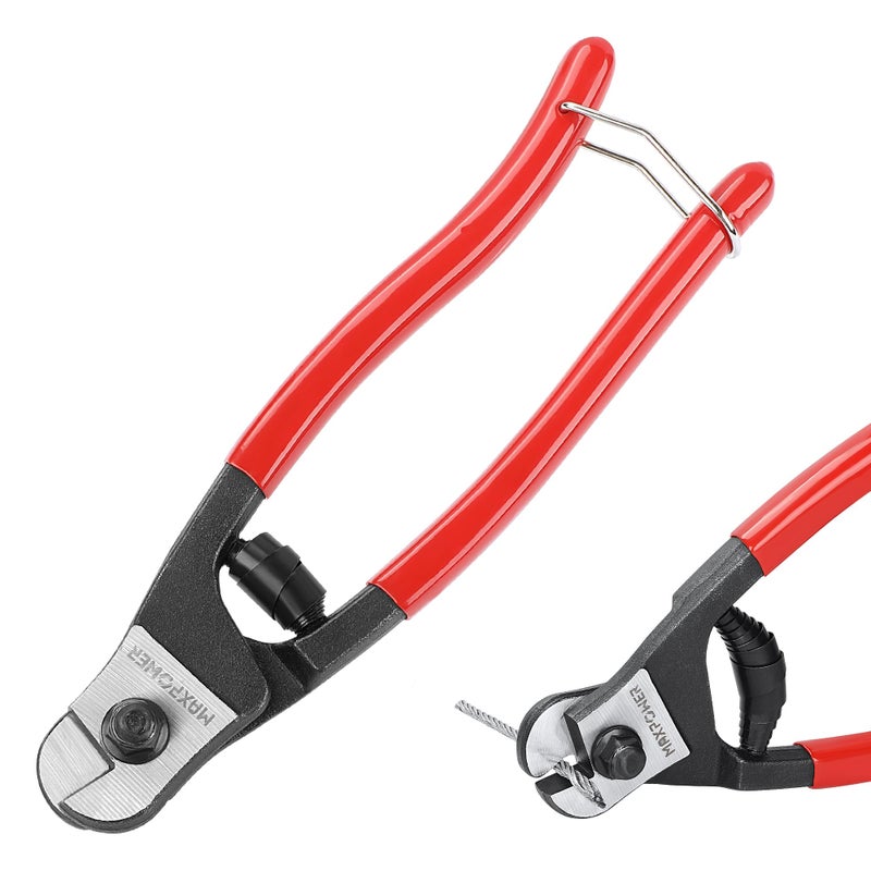 MAXPOWER Wire Cutter 8Inch Wire Rope Cutters for Steel Wire Wire Seals Aircraft Bicycle Cable Cable Cutter Cuts Up to 5mm